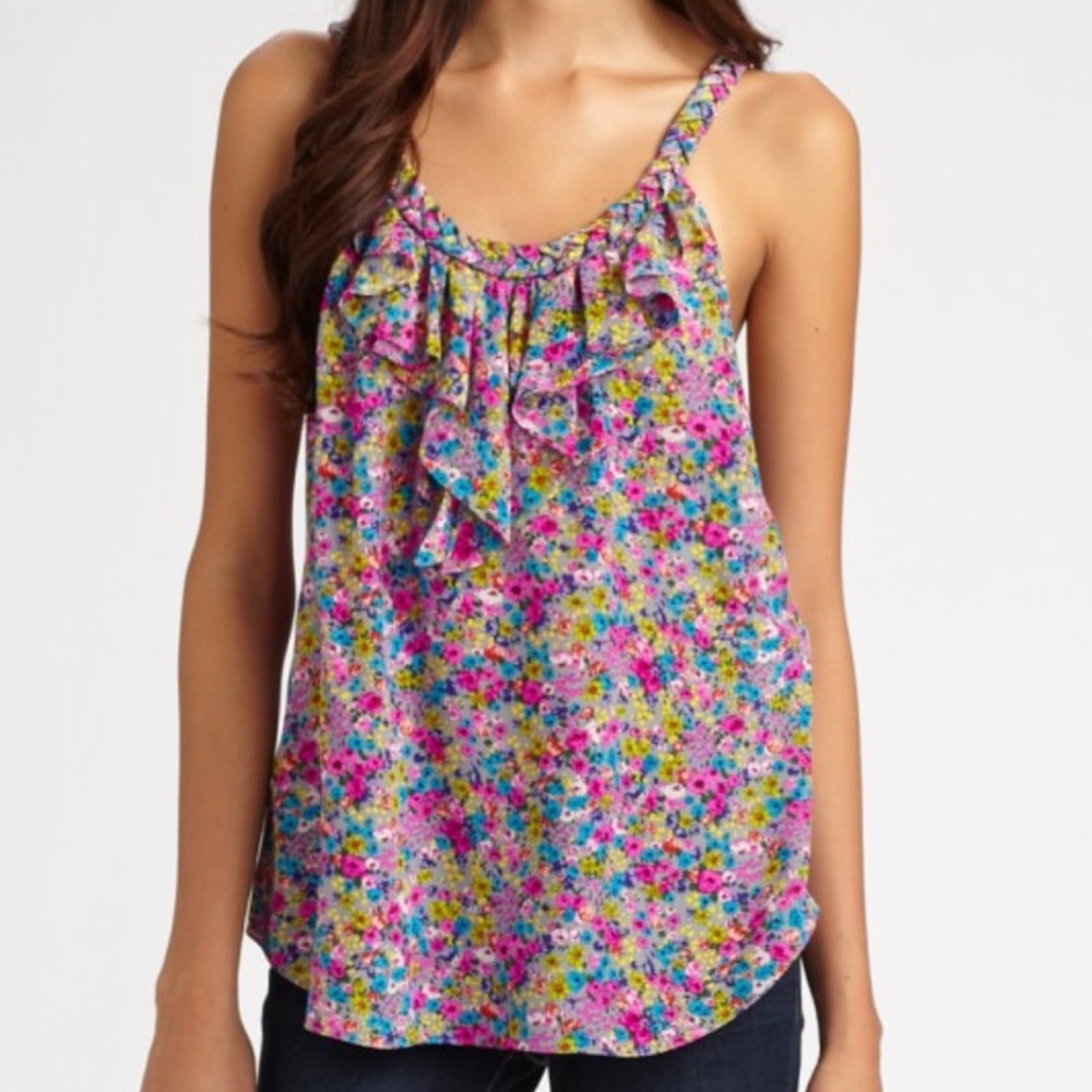 Rebecca Taylor floral print camisole with ruffle